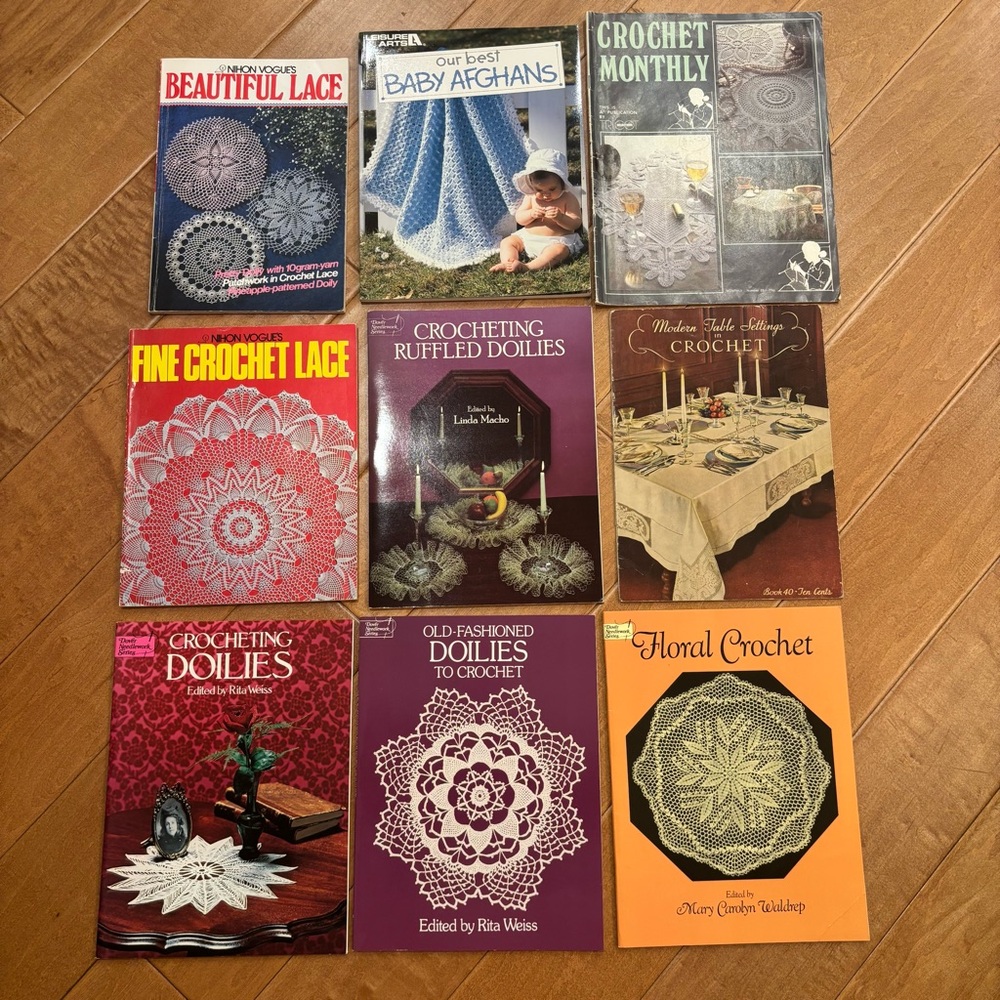 Crochet Magazines Bundle Doilies Crochet Lace Baby Afghans Vintage Nichon Vogue